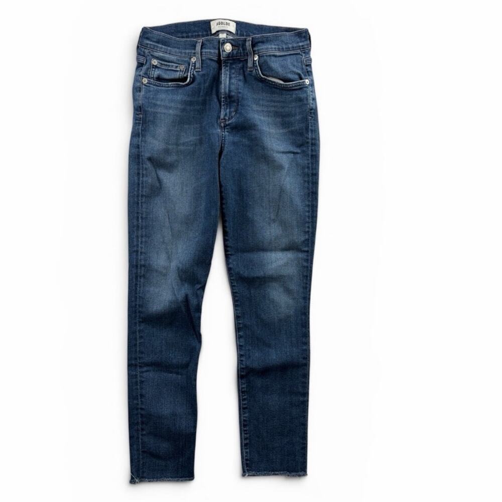 AGOLDE Sophie High Rise Raw Hem Crop Denim Jeans - Size 27 - Picture 3 of 9